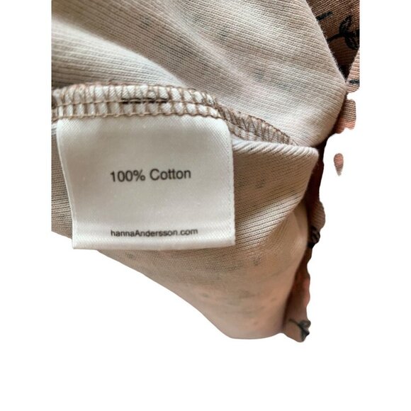 Hanna Andersson Girls Dress 130 US 8 Cotton Taupe Pink Floral Long Sleeve - Picture 8 of 8